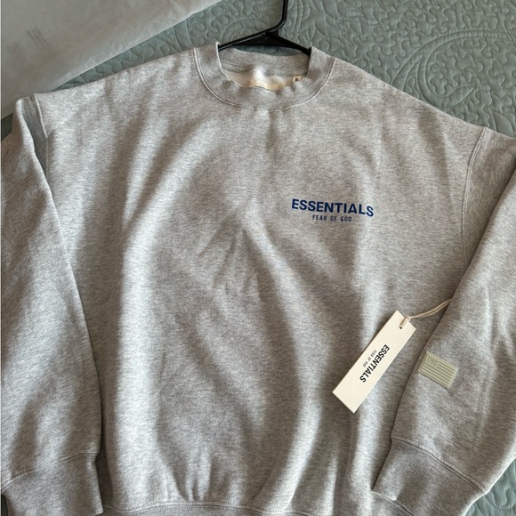 FEAR OF GOD FOG ESSENTIALS x TMC CRENSHAW CREWNECK SWEATSHIRT GREY BLUE NEW XXS - Picture 2 of 9